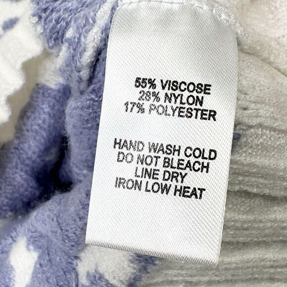 Lulu's Sweater Womens Small White Purple Leopard Long Sleeve Waist Crop Soft - Picture 7 of 8